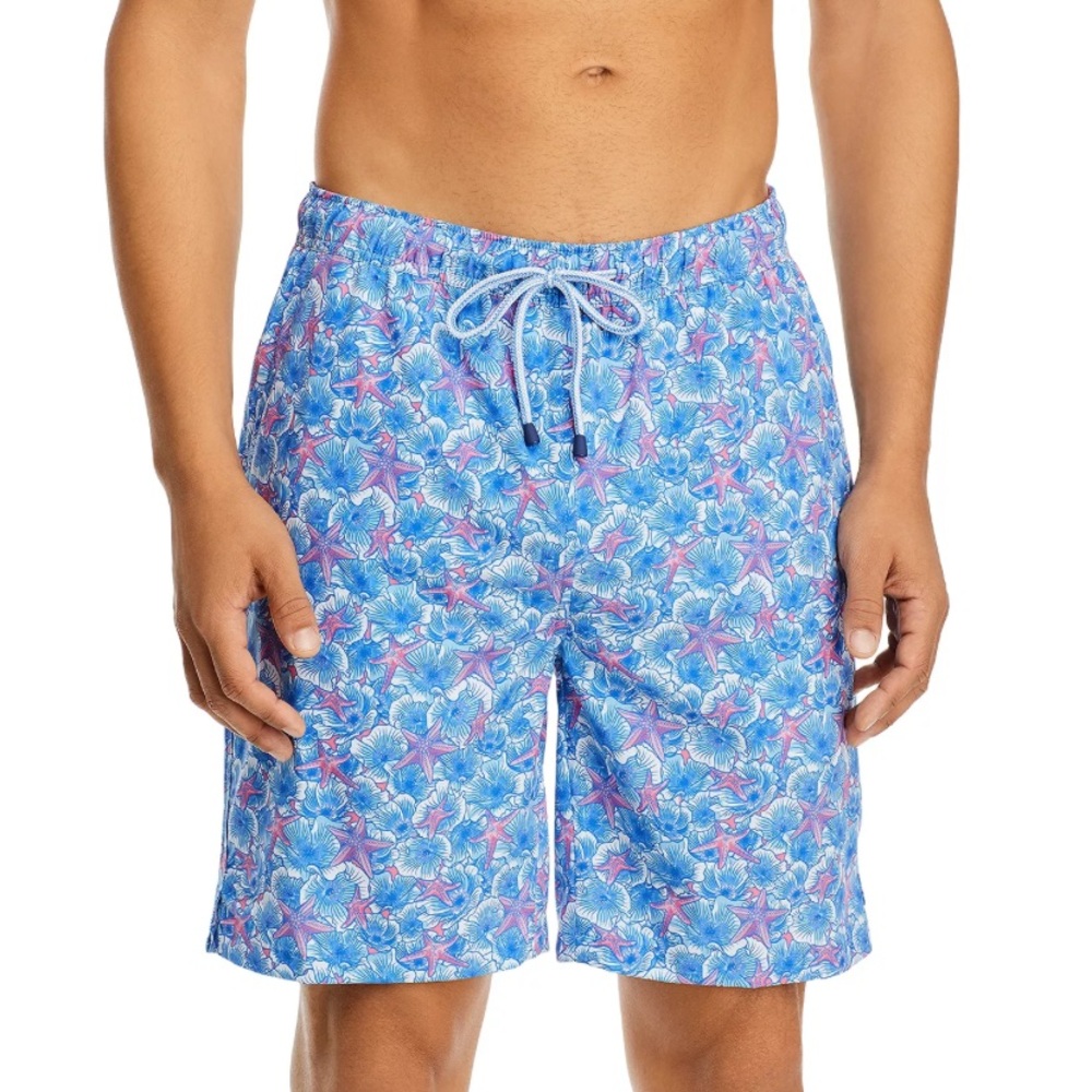 Peter Millar Summer Sky Baja Floral Swim Trunks